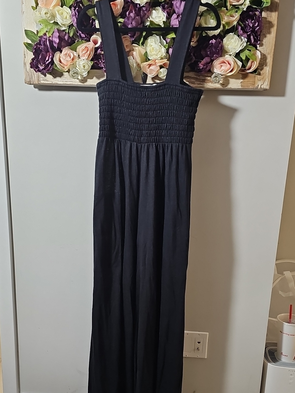 Black Smocked Jumpsuit